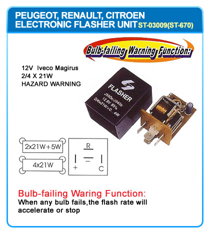 12V Iveco Magirus  2/4X21W  HAZARD WARNING  7700638976 54201045