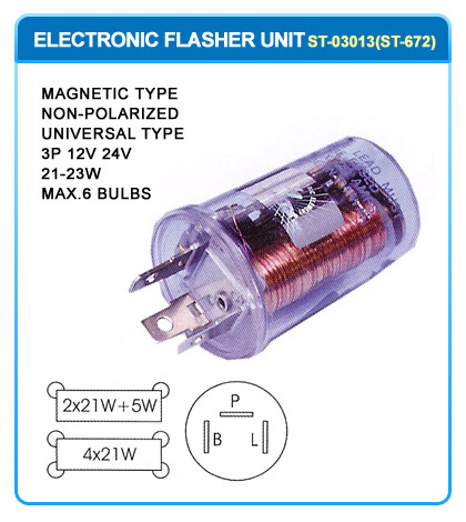 MAGNETIC TYPE  NON-POLARIZED  UNIVERSAL TYPE  3P 12V 24V  21-23W MAX 6 BULBS