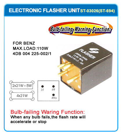 FOR BENZ  MAX LOAD:110W  4DB 004 225-002/1
