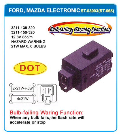 3211138320  3211156320  12.8V 85c/m 24V  HAZARD WARNING  21W MAX 6 BULBS  B00166830A  G03066830