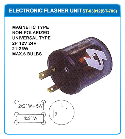 12V 2P  L.E.D FLASHER  NON-POLARIZED  UNIVERSAL TYPE  1W~200W