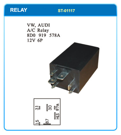 VW AUDI  A/C Relay  8D0919578A  12V 6P