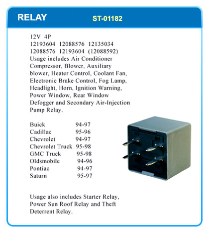 12V 4P 0K2A167740 12088576 12088592 12135034 12135175 12177236 12193604 12193606 12193614 12360348 13503102 15328864 191